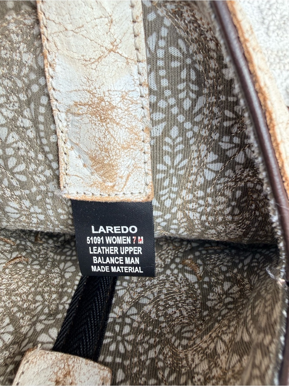 Women’s Laredo Myra Tan and Cream Cowboy Western Boot - Picture 7 of 9